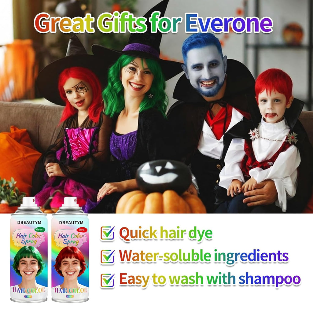 Temporary Hair Color Spray, 4 Colors: Red, Blue, Purple, Green