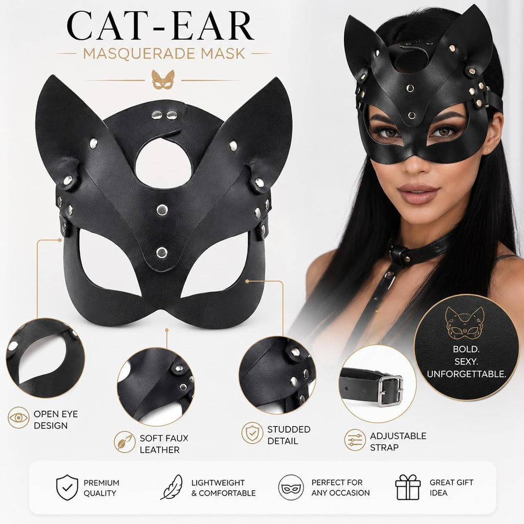 Black Cat Masquerade Mask