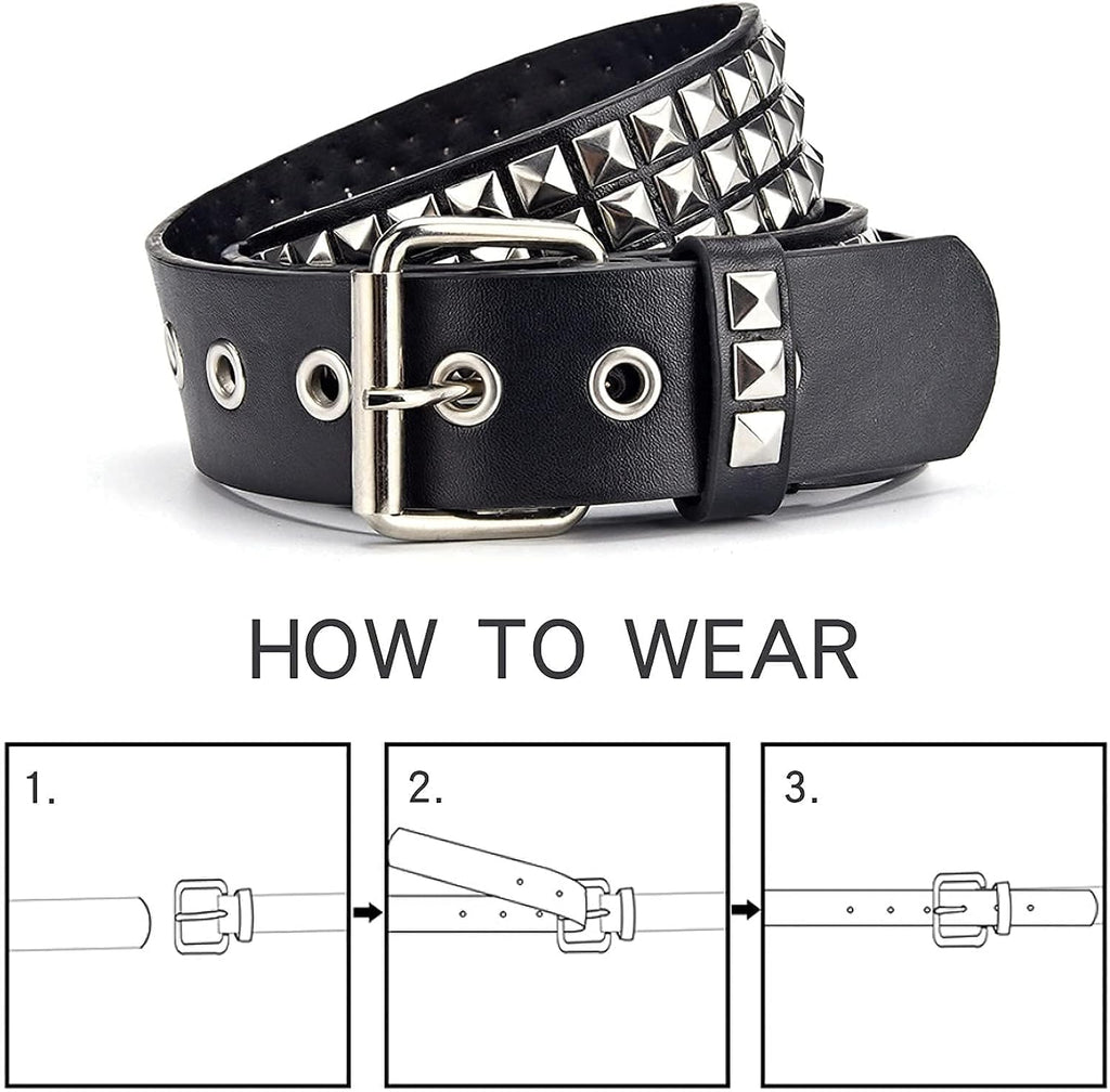 Black Pyramid Studded Punk Belt