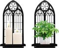 Gothic Arch Wall Sconces - Set of 2, Black Metal