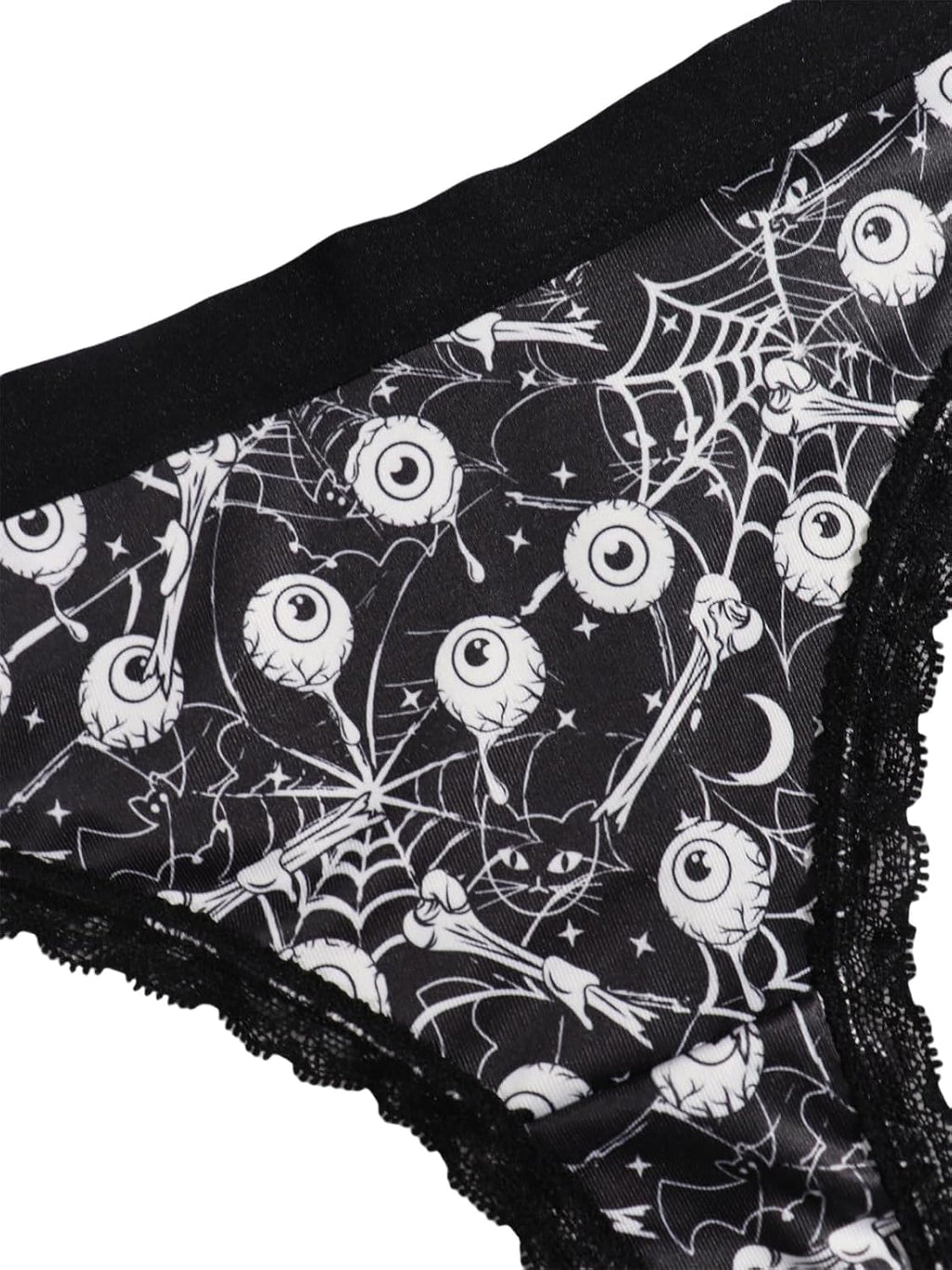 Variety of Panties Thongs Sexy Cute Chic Gothic Contrast Lace Halloween Skulls Stars Inspired Print Random Underwear