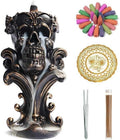 Resin Skull Backflow Incense Burner Kit - Gold