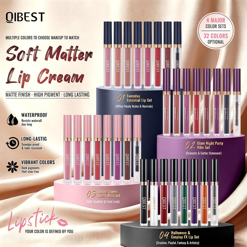 Goth Lip Kit - 7 Matte Lipsticks + Lip Plumper