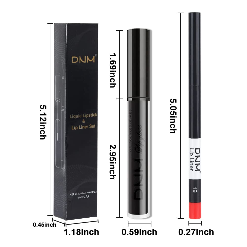 Black Matte Liquid Lipstick and Lip Stain Pencil Set