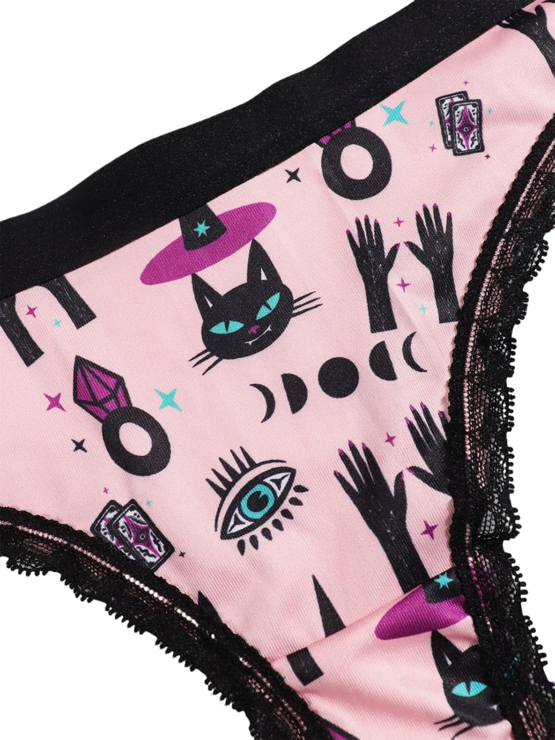 Variety of Panties Thongs Sexy Cute Chic Gothic Contrast Lace Halloween Skulls Stars Inspired Print Random Underwear