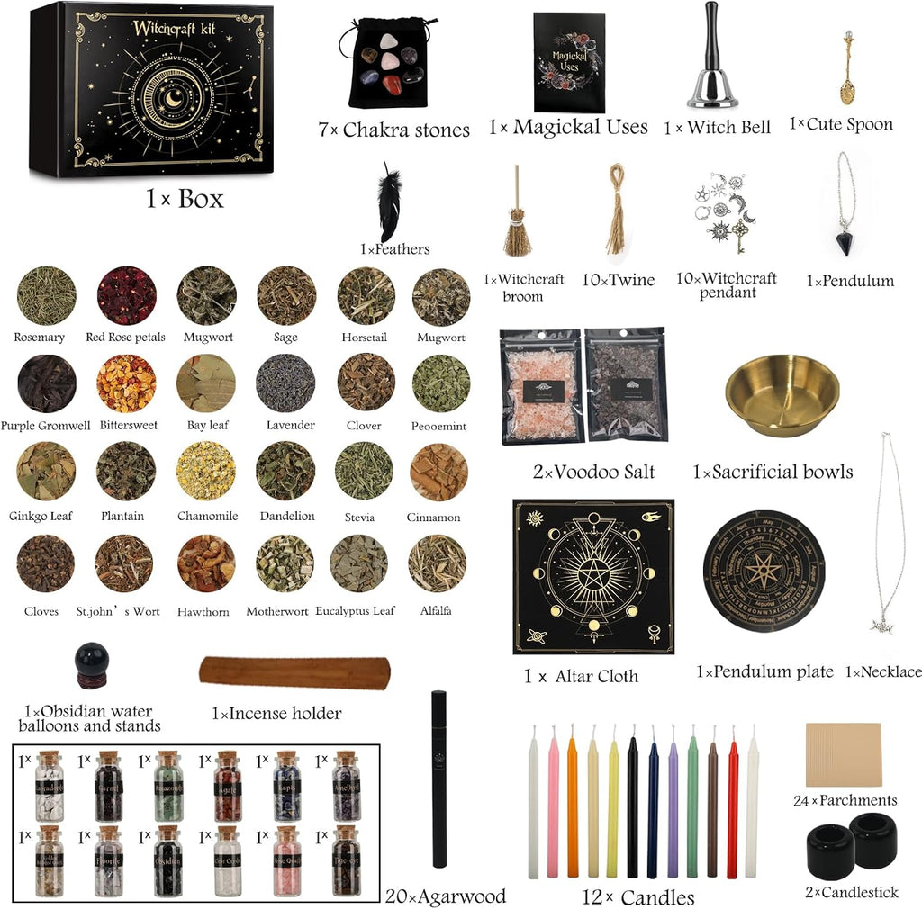 Witchcraft Supplies Kit, 132 Pieces