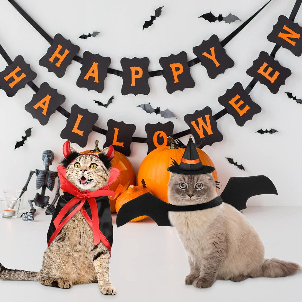 5-Piece Vampire Witch Bat Wings Halloween Costume Set for Cats and Small Dogs