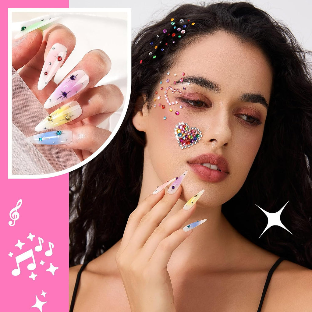 Face Rhinestone Gems Kit with Glue