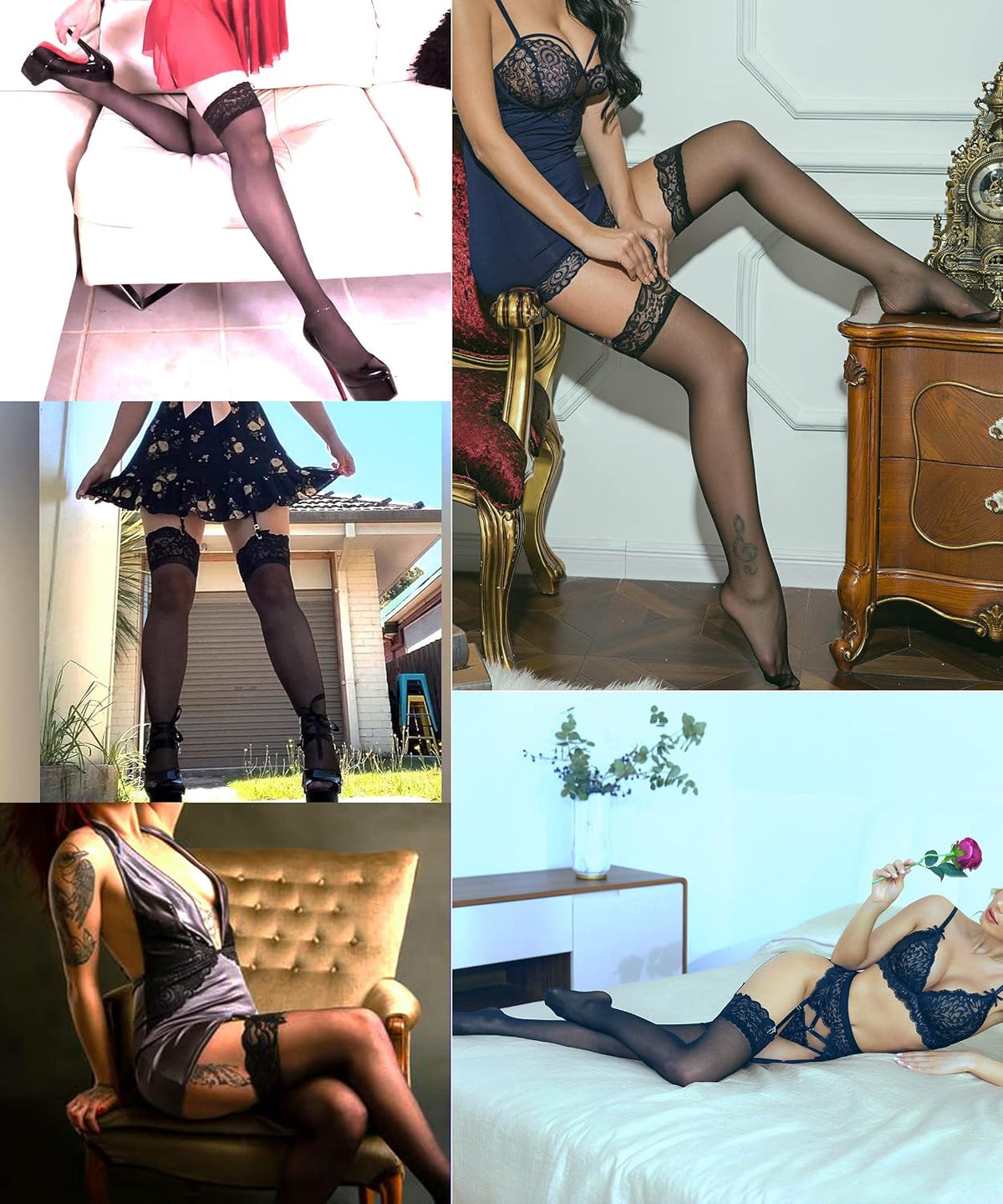 Lace-Top Thigh High Stockings