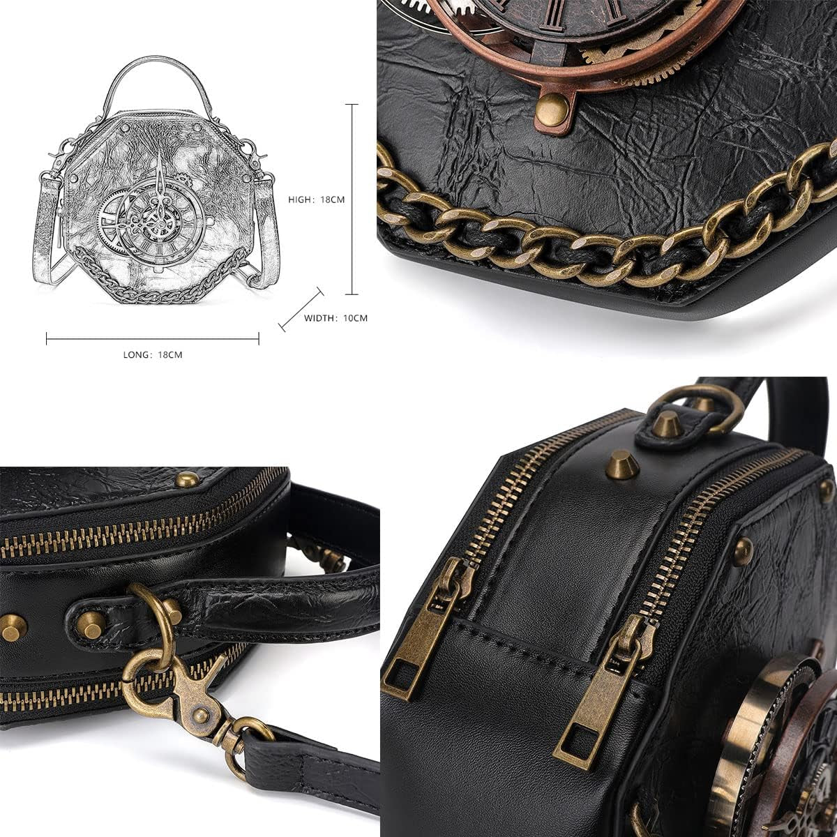 Skull Gothic Crossbody Shoulder Bag