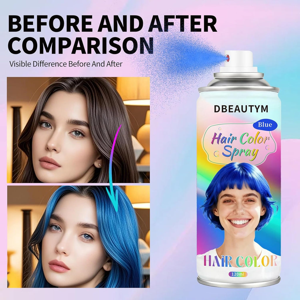 Temporary Hair Color Spray, 4 Colors: Red, Blue, Purple, Green