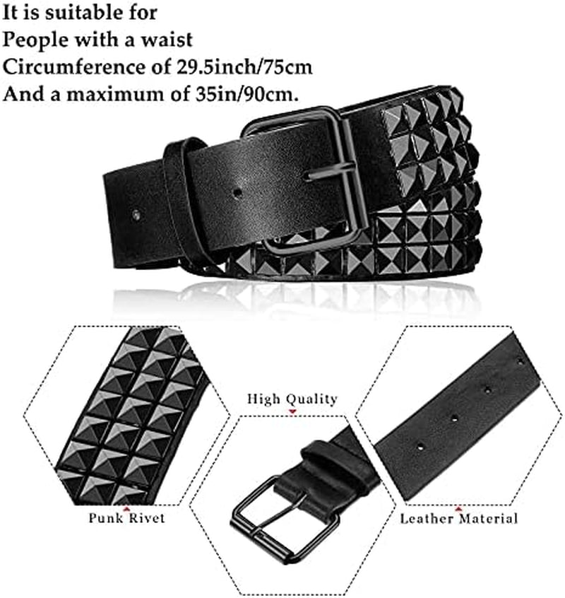 Gothic Pyramid Stud Leather Belt