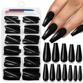 Black Coffin Press-On Nails - 120 Piece Kit