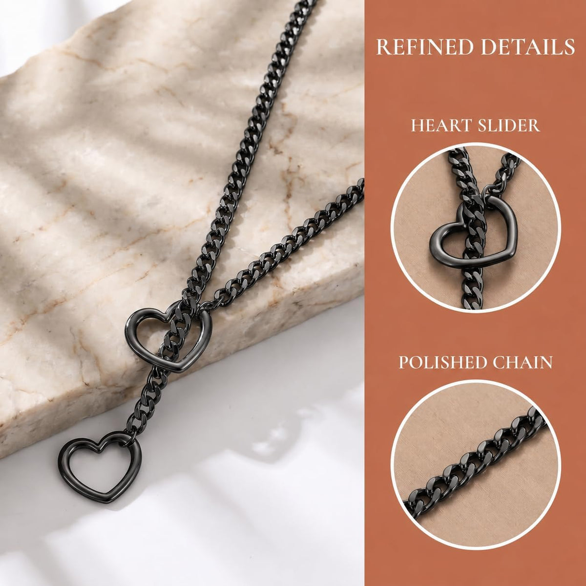 Heart O-Ring Slip Chain Necklace