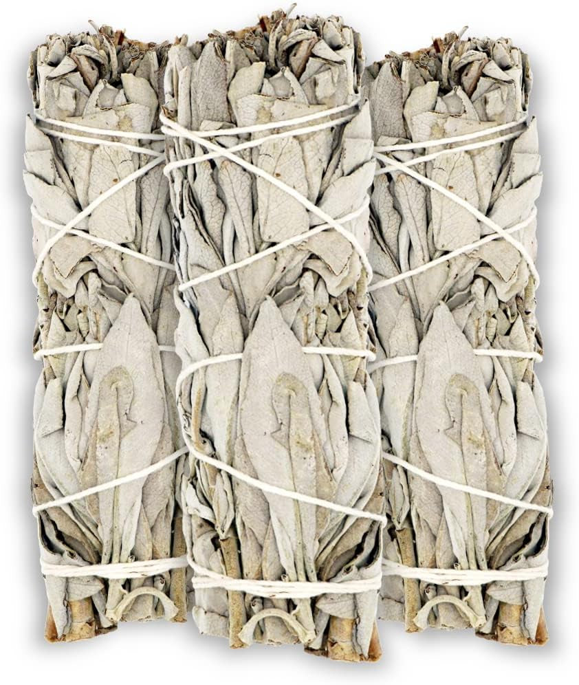 Hand-Tied White Sage Smudge Sticks, 3 Pack