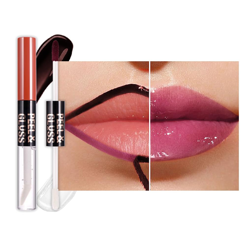 Dark Raspberry Peel-Off Lip Stain and Lip Oil Duo