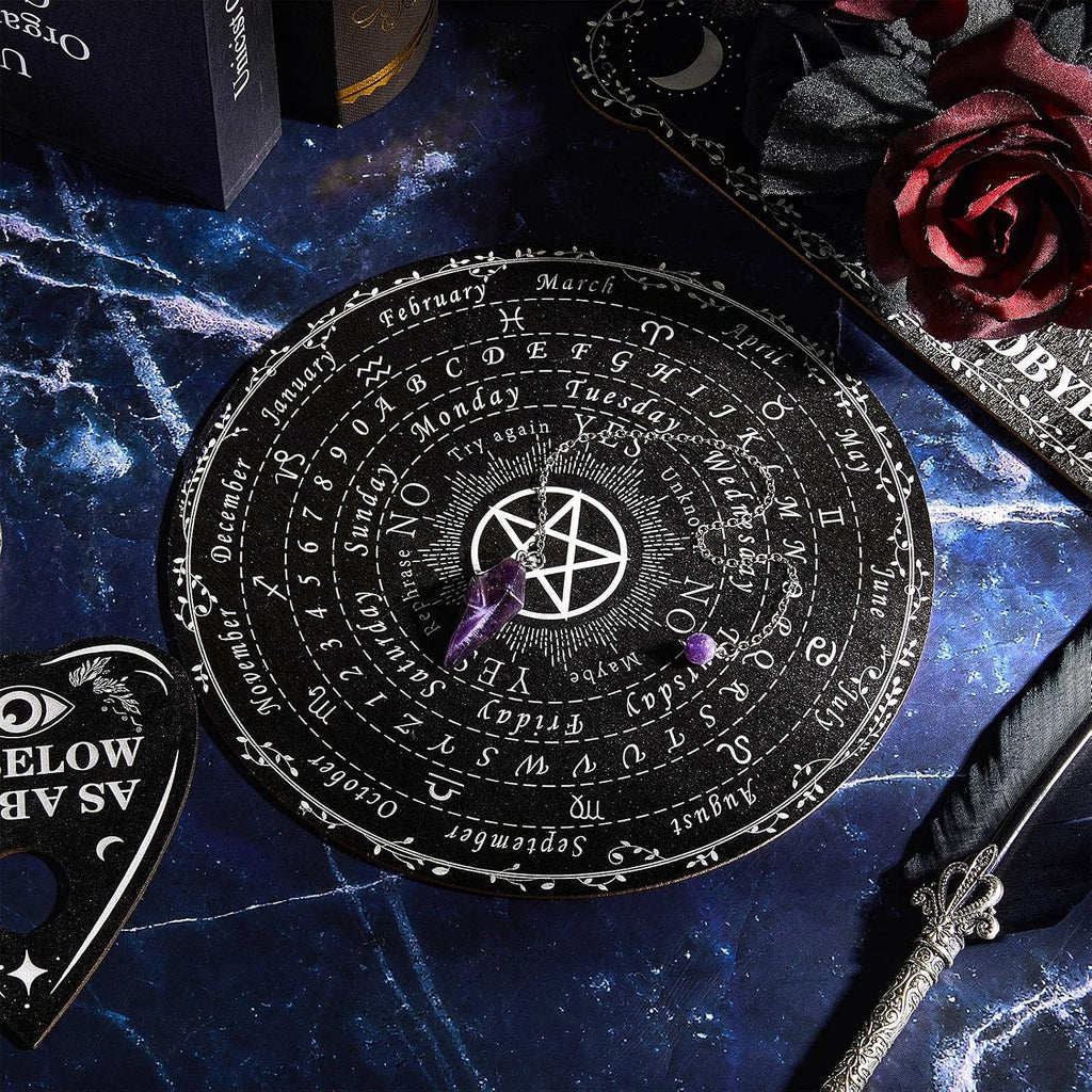 Star Spirit Board & Crystal Pendulum Set - Black Wood