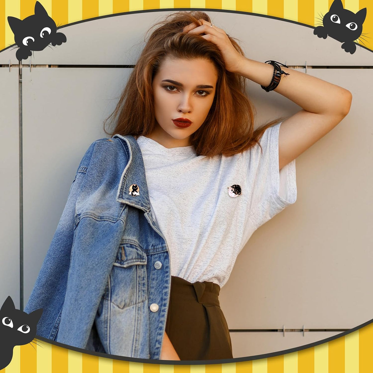 Black Cat Gothic Enamel Pin Set