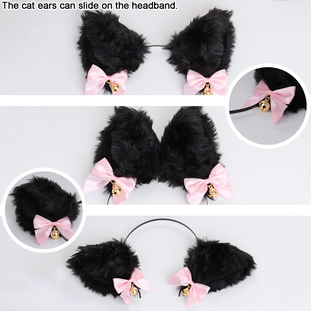 Cat Ears, Tail and Bell Choker Set