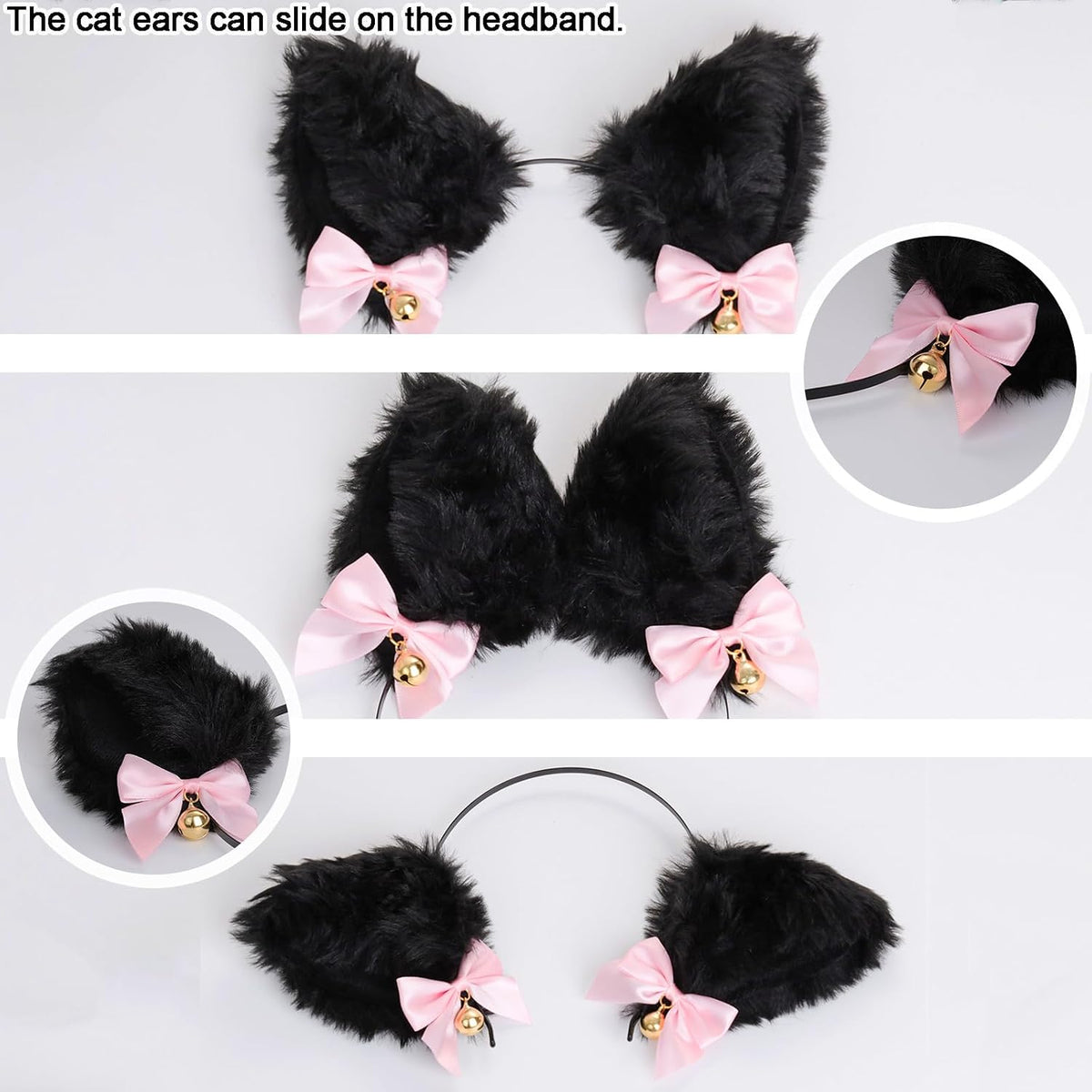 Cat Ears, Tail and Bell Choker Set