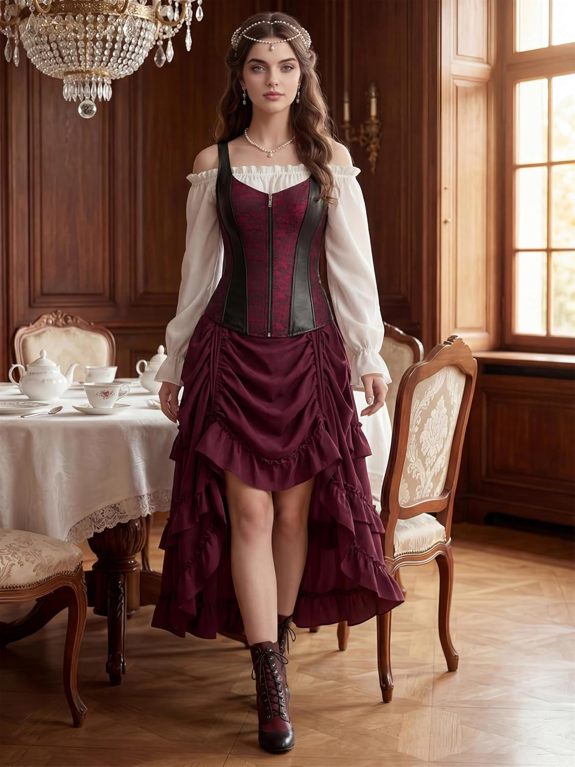 Pirate Corset Halloween Costume for Women