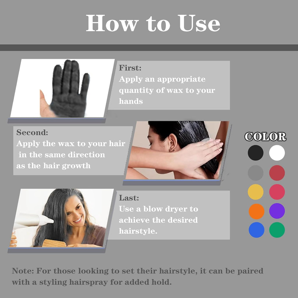 Black Temporary Hair Color Wax