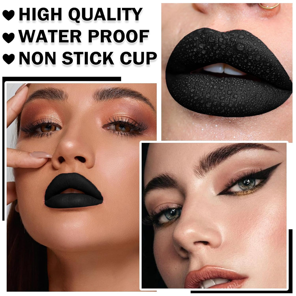 Black Liquid Lipstick and Lip Liner Set