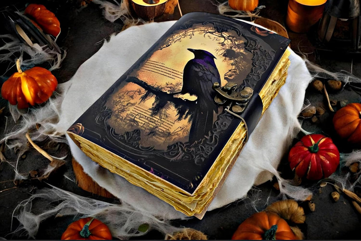 Raven Leather Book of Shadows Grimoire Journal