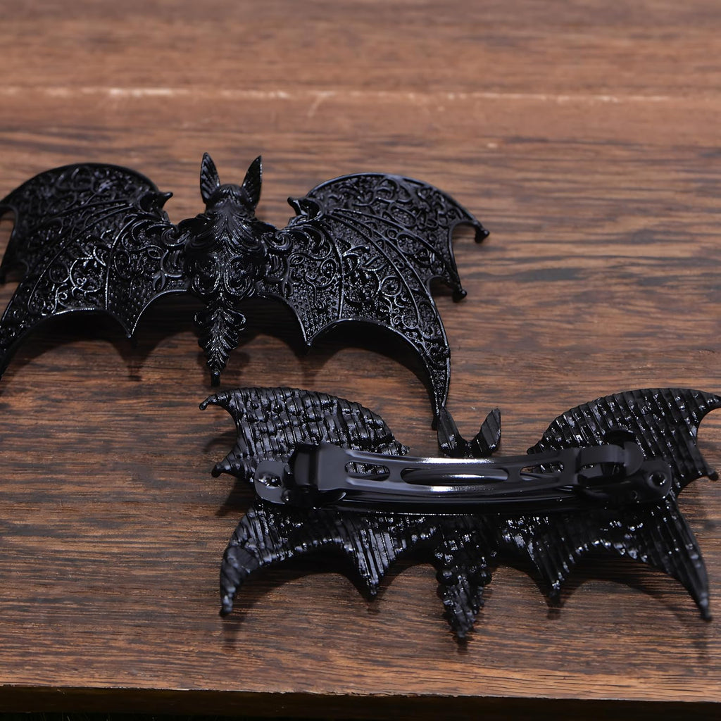 Gothic Bat Hair Clips, 2 Piece
