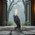 Gothic Black Owl Candle Holder - Resin Statue