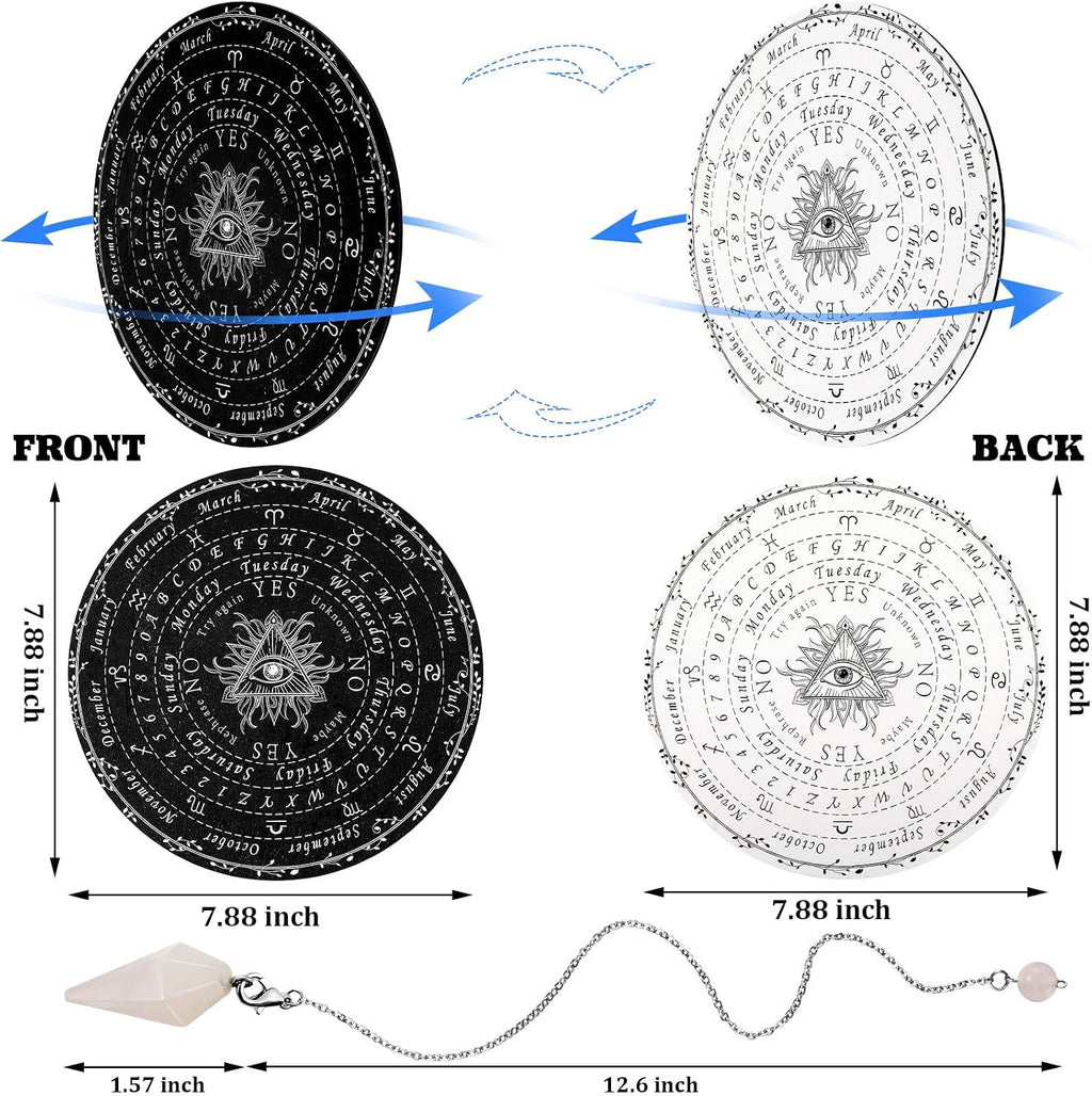 Eye Spirit Board & Crystal Pendulum Set - Black Wood