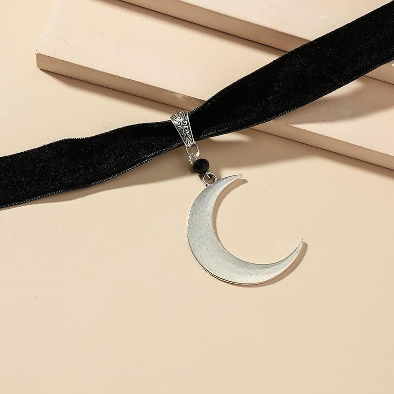 Dark Moon Choker Necklace - Black