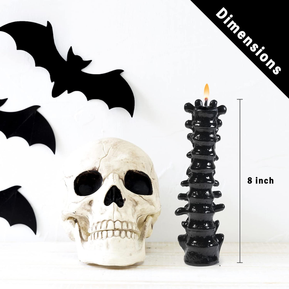 Black Spine Candle - Soy Wax, Cotton Wick