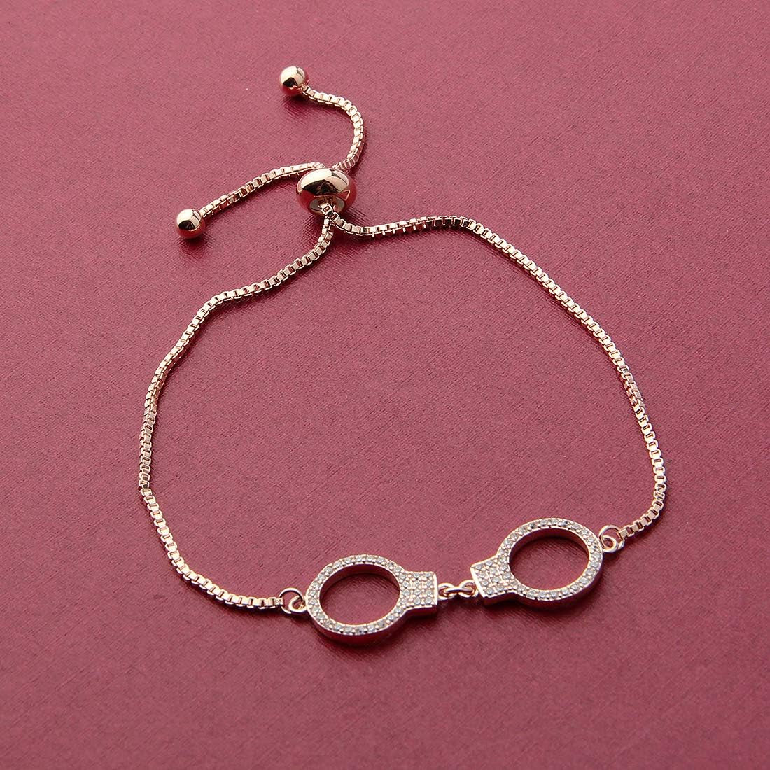 Handcuff Bracelet - Rose Gold, Adjustable