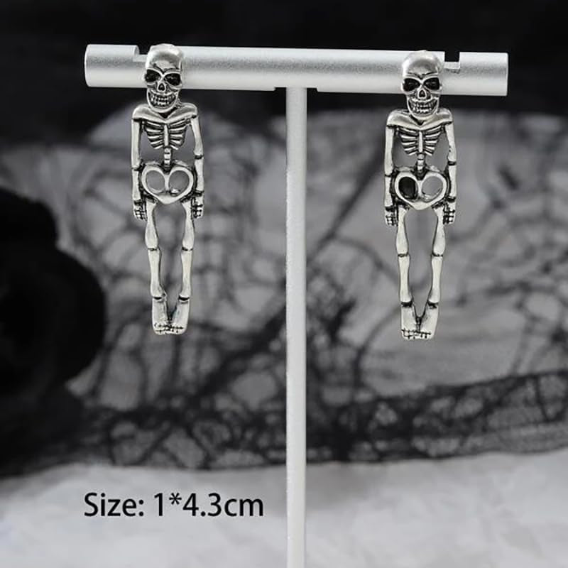 Skull Stud Earrings - Silver