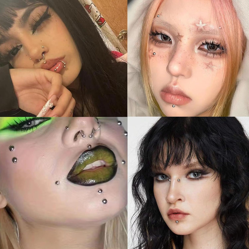 Punk Face Gems Fake Piercing Stickers
