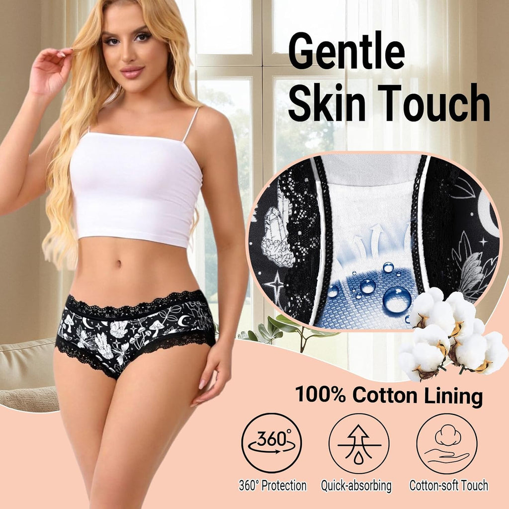 Women'S Cheeky Hipster Panties 5/6Pack Soft Comfort Lace Underwear