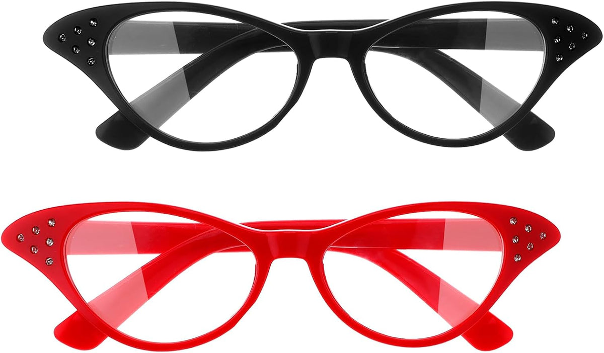 Rhinestone Cat Eye Glasses - 4 Pack