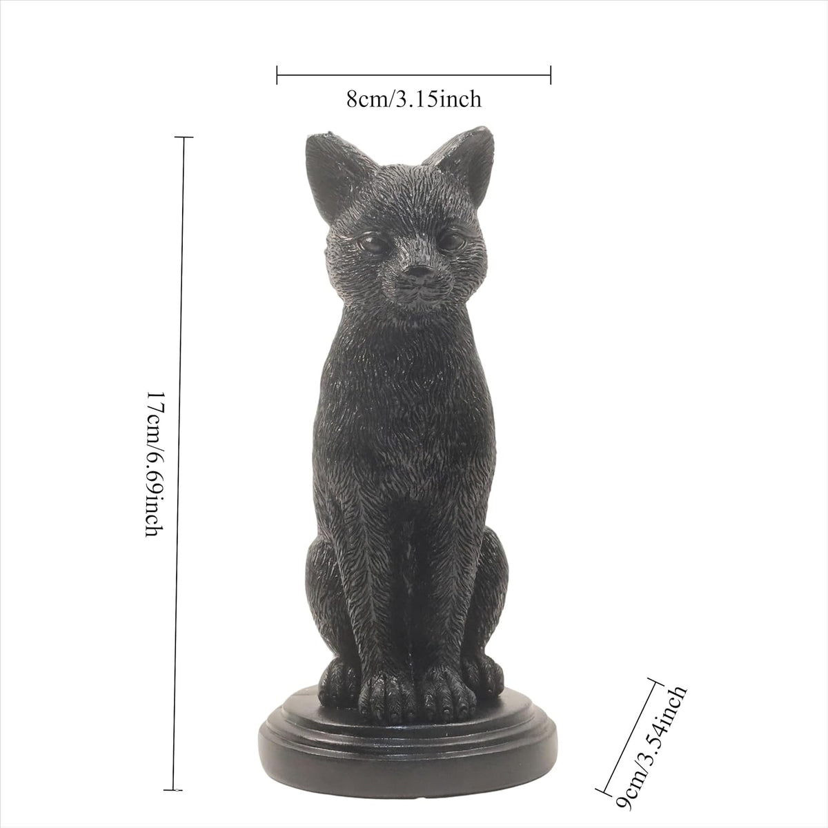 Gothic Black Cat Candle Holder - Resin Statue