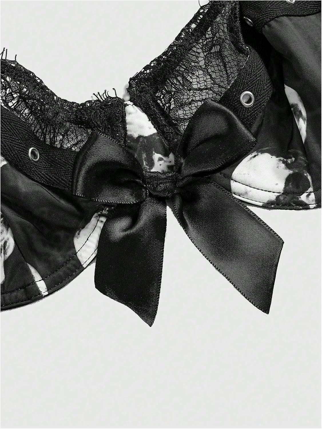 Women'S Goth Punk Skull Print Underwire Bras Lace Push up Bra