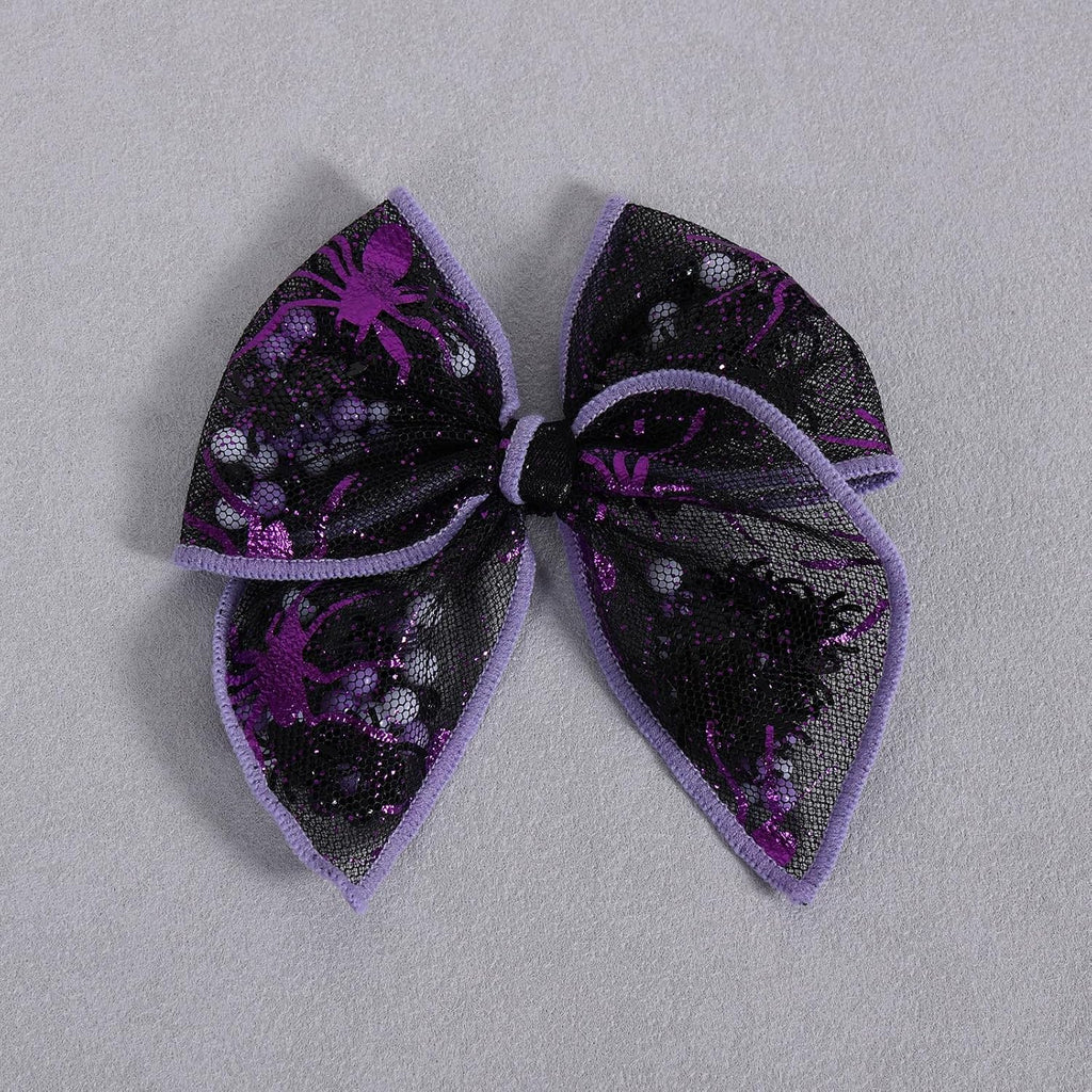 Spiderweb Tulle Bow Hair Clips, Set of 2