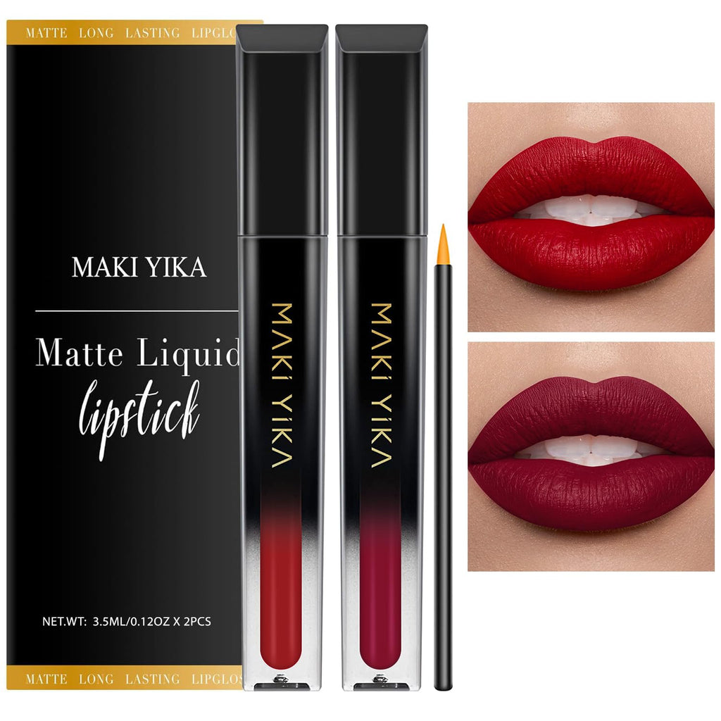 Burgundy Matte Liquid Lipstick - 2 Pack