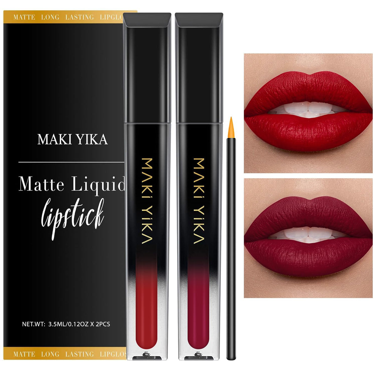 Burgundy Matte Liquid Lipstick - 2 Pack