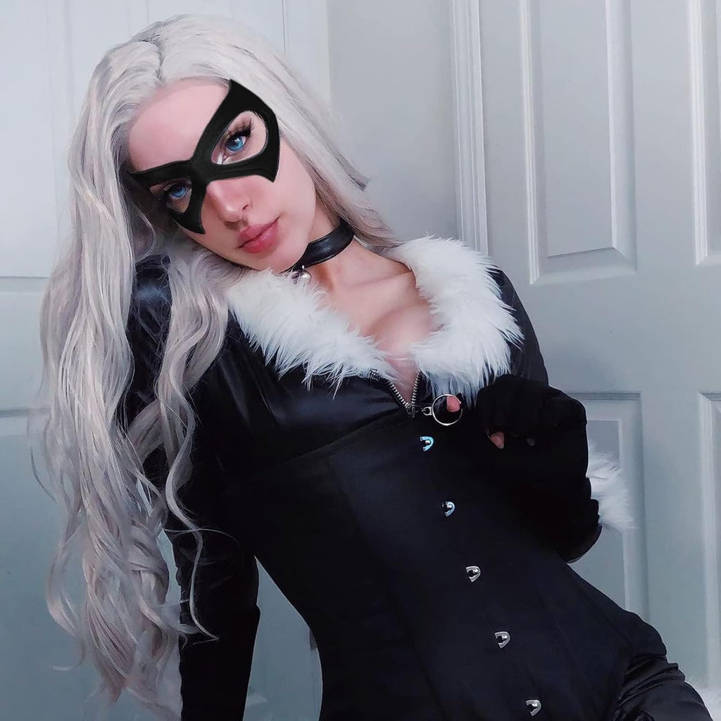 Black Cat Leather Eye Mask