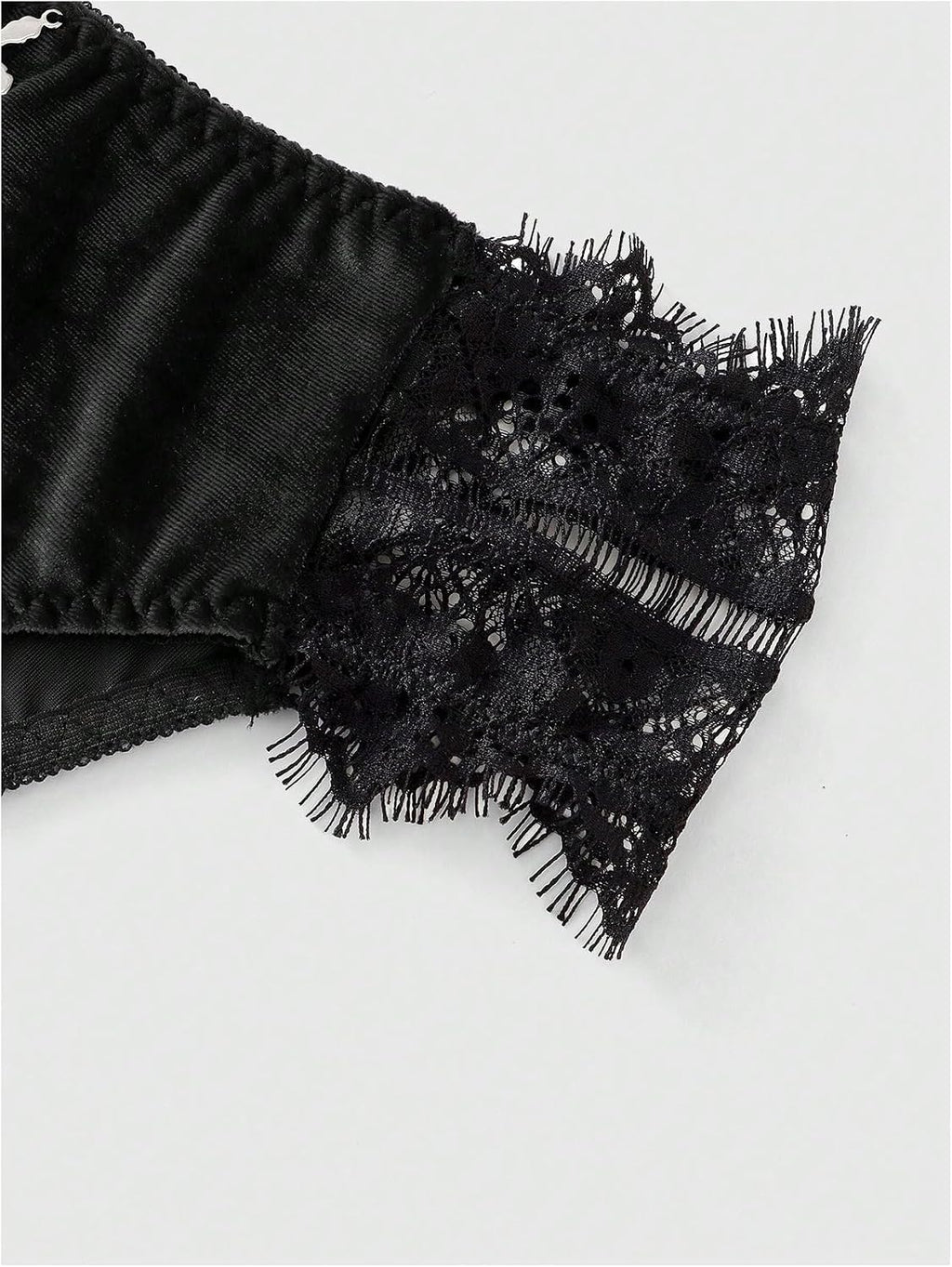 Women'S Gothic Velvet Lace Panties and Bra Set 2 Piece Lingerie