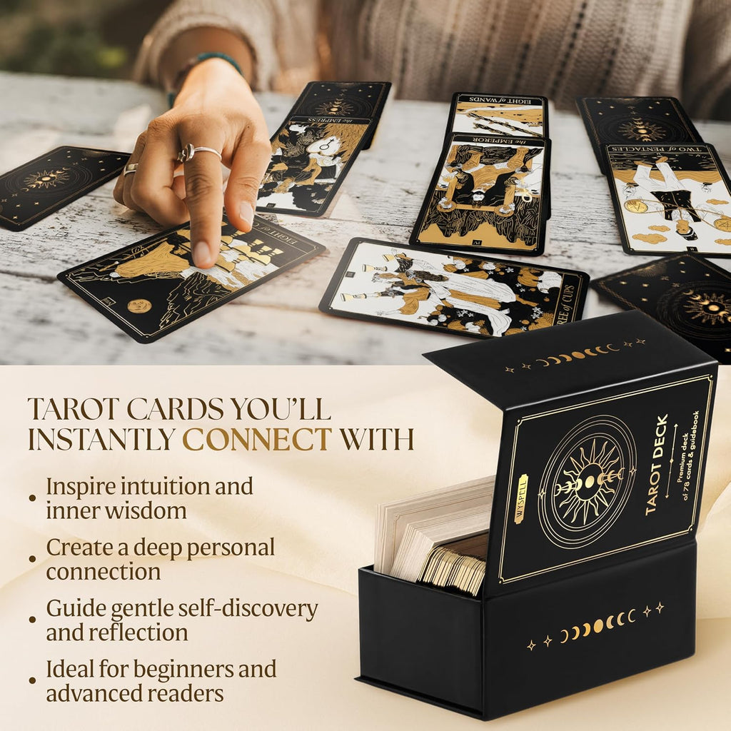 Gold Tarot Deck - Gilded Edges with 200-Page Guidebook