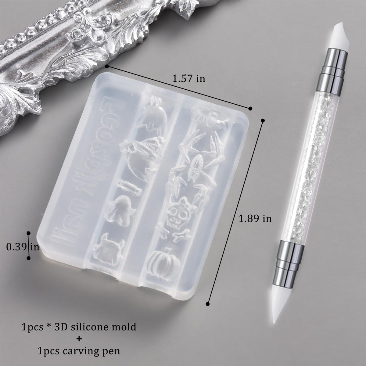 Silicone Nail Art Molds: 3D Bat and Spider