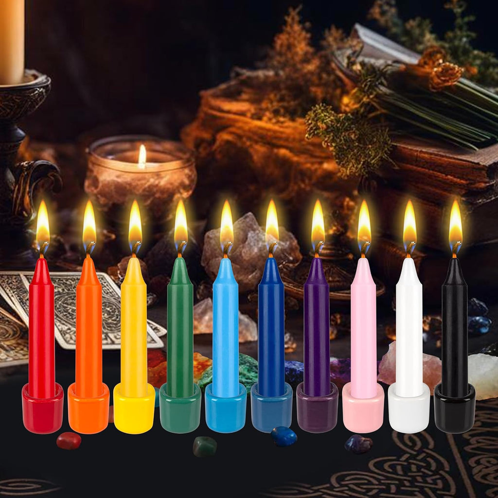 Black Chime Candles - 10 Pack, 4 Inch Unscented