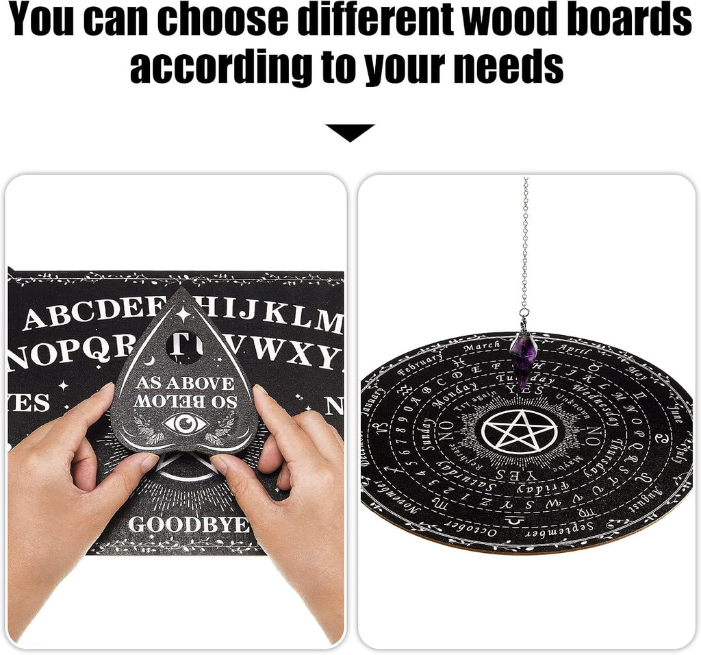 Star Spirit Board & Crystal Pendulum Set - Black Wood