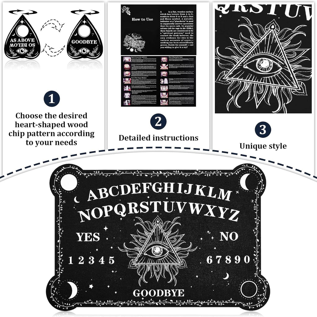 Black Wooden Spirit Talking Board with Planchette